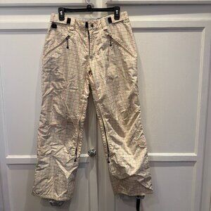 Turbine Boardwear B2408 Pink Cream Plaid Lined Snow Ski Board Pants Small
